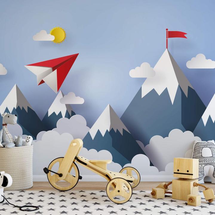 Image du produit Trenddeko Des avions en papier dans les montagnes (336 x 300 cm)