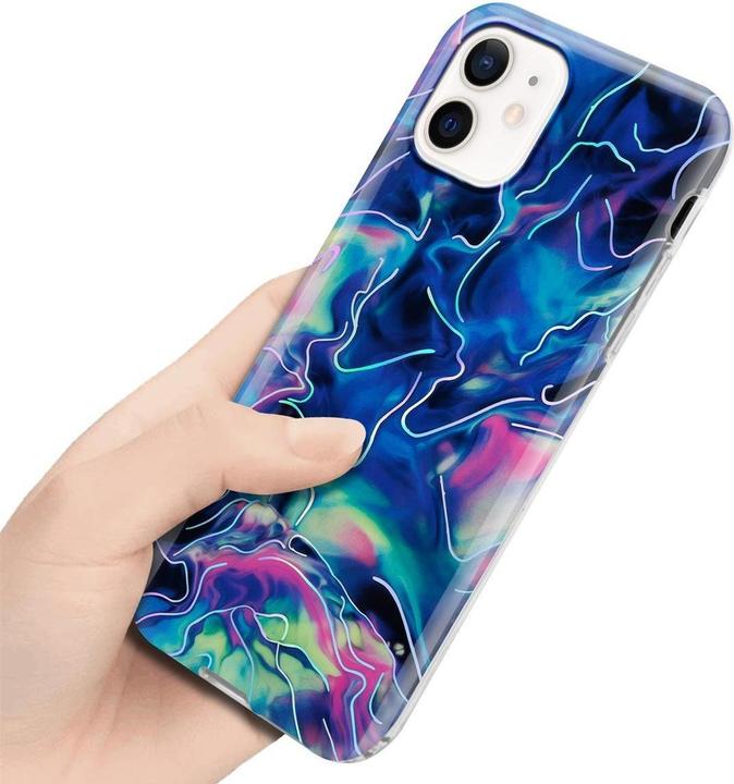 Actual product image Cadorabo IMD TPU Colorful Marble Cover (Apple iPhone 12, Realme 12 Pro+)