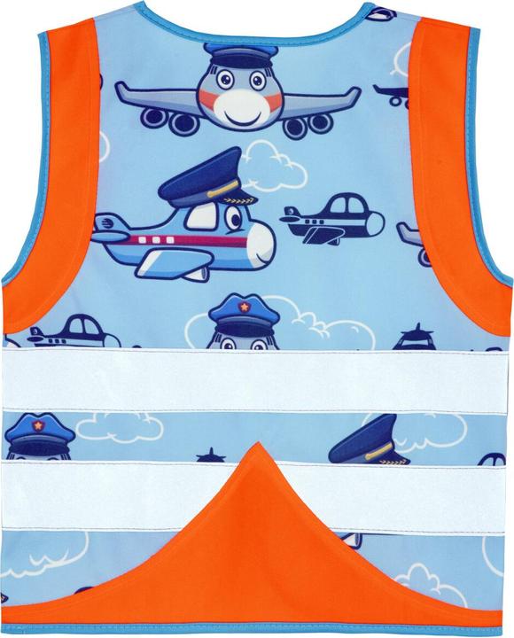 Produktbild Korntex Kinder Warnweste Vehicle Fun Orange/Flugzeug CO2 Neutral S EN 17353 ® ACTVEHPLA (S)