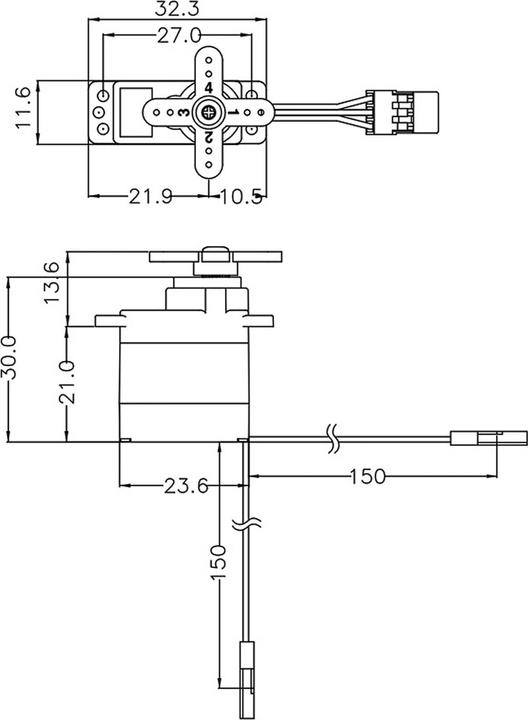 Image du produit Hitec hs-70mg (6v/3kg/0,14s) servo analogique ultra torque feather