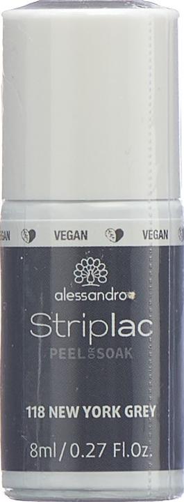 Produktbild Alessandro Striplac Peel or Soak New York Grey 8 ml (Grau, Abziehbarer Nagellack)