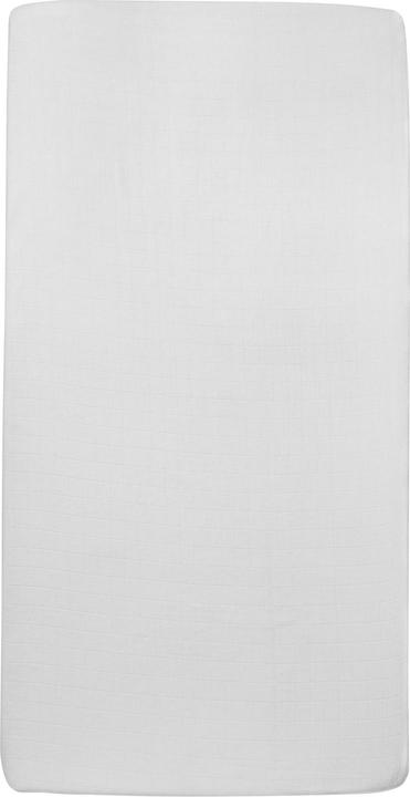 Productafbeelding Meyco Baby Uni hoeslaken ledikant - mousseline - wit - 60x120cm