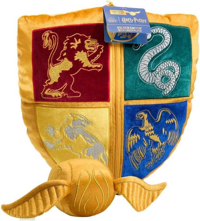 Noble Collection Harry Potter oreiller avec peluche Quidditch Crest & Vif d'or (36 cm)