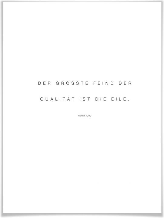 Actual product image Trenddeko The greatest enemy of quality is haste (30 x 40 cm)