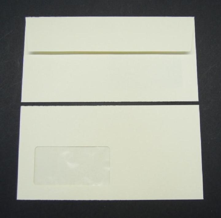 Actual product image Blanke Envelopes Conqueror Texture DIN long 120g/sqm HK window PU=500 pieces cream (110 x 220 mm, 500 x)