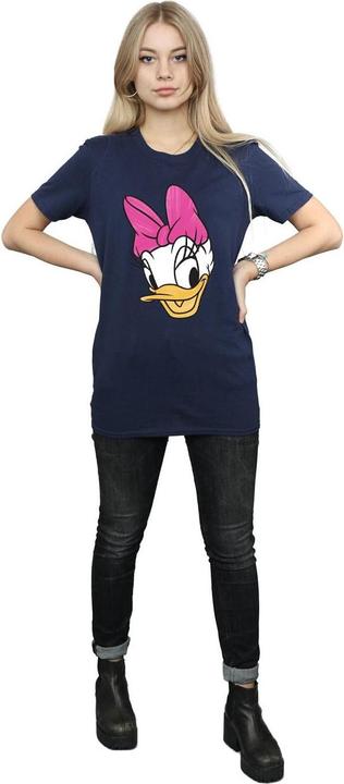 Actual product image Disney Womens/Ladies Daisy Duck Head Painted Cotton Boyfriend T-Shirt (L)