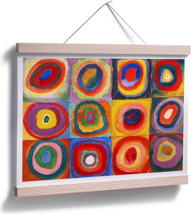 Produktbild Trenddeko Kandinsky - Farbstudie: Quadrate und konzenzentrische Ringe (50 x 40 cm)