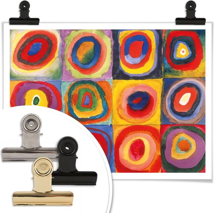 Produktbild Trenddeko Kandinsky - Farbstudie: Quadrate und konzenzentrische Ringe (50 x 40 cm)