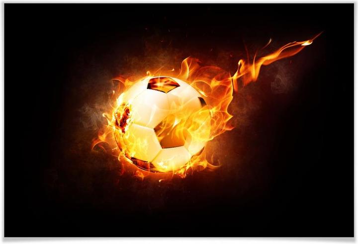 Produktbild Trenddeko Fussball in Flammen (160 x 105 cm)