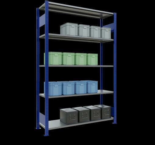 Immagine prodotto Schulte Lagertechnik Sistema di scaffalature di base senza viti MULTIplus150 con ripiani di lunghezza