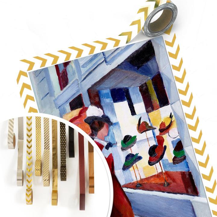 Immagine prodotto Trenddeko Macke - Donna con ombrellone davanti al negozio di cappelli (30 x 45 cm)