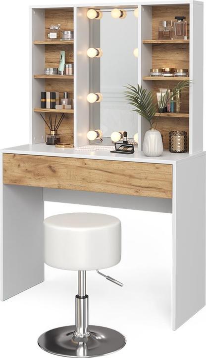 Actual product image Vicco Alexa with stool and lighting (93 x 40 x 147 cm)