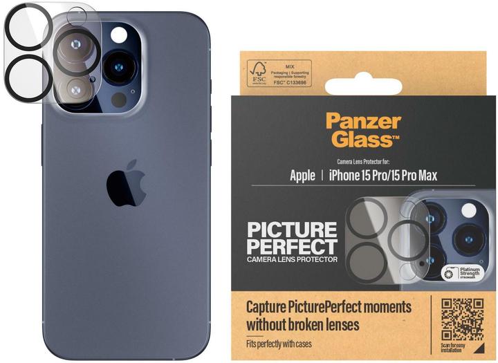 Produktbild PanzerGlass Camera Lens Protector (1 Stück, Apple iPhone 15 Pro, Apple iPhone 15 Pro Max)