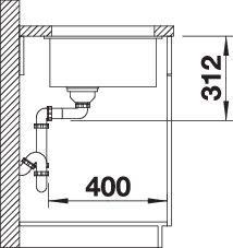 Image du produit Blanco Subline 700-U (Evier sous plan, 46 cm, 73 cm)