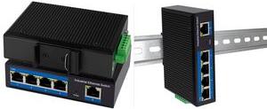 Produktbild LogiLink NS200P Industrieller Fast Ethernet Switch 5-Port 10/100 Mbps mit PoE Hutschienenmontage (5 Ports)