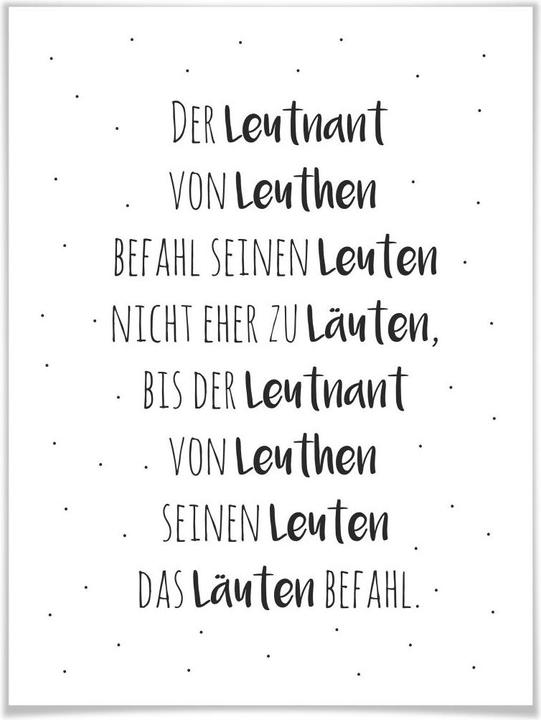 Immagine prodotto Trenddeko Scioglilingua - Il tenente von Leuthen (40 x 50 cm)