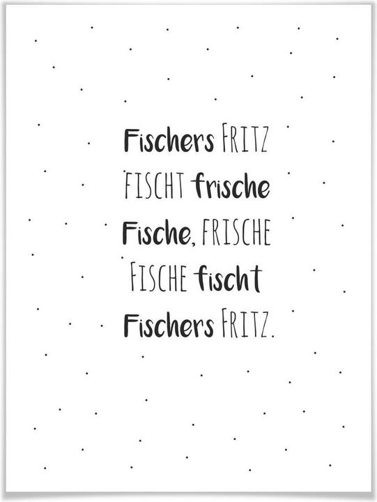 Actual product image Trenddeko Tongue twister - Fischer's Fritz (40 x 50 cm)