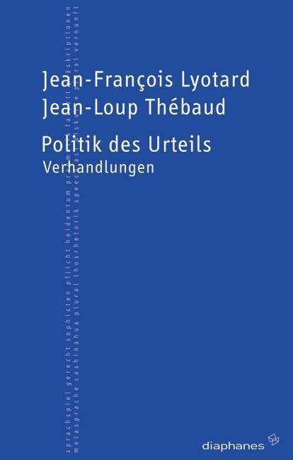 Actual product image The politics of judgement (German, Jean-François Lyotard, 2011)