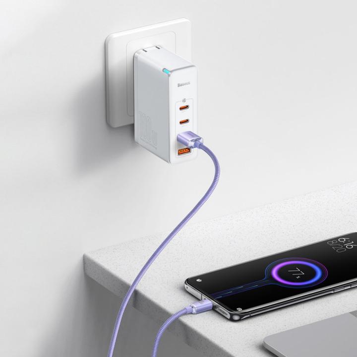 Produktbild Baseus Crystal Shine Series Fast Charging Data Cable USB to Type-C 100W 2m Purple (2 m, USB 2.0, 100 W)