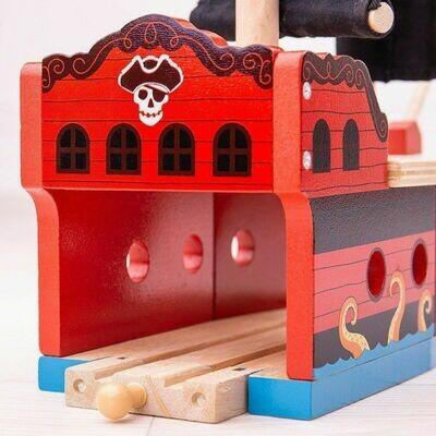 Actual product image Bigjigs Wooden rail pirate ship