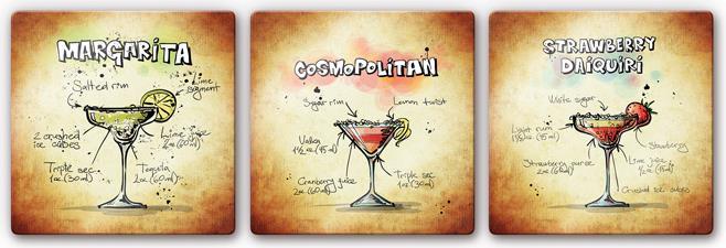 Actual product image Trenddeko Cocktails Set 01 (3 pieces) (70 x 70 cm)