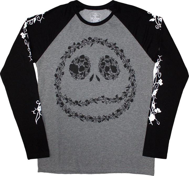 The Nightmare Before Christmas Floral Jack Raglan
