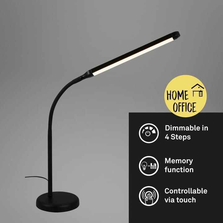 Actual product image Briloner LED table lamp, black, 1xLED platinum/6W (600 lm)