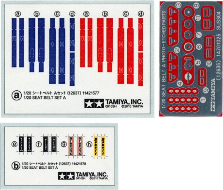 Image du produit Tamiya 1/20e Set Belt A 1970-1990