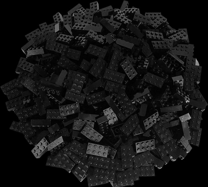 Produktbild LEGO 2x4 Steine Kiloware - 1 Kilo in Schwarz NEU! (3001, LEGO Zubehör)