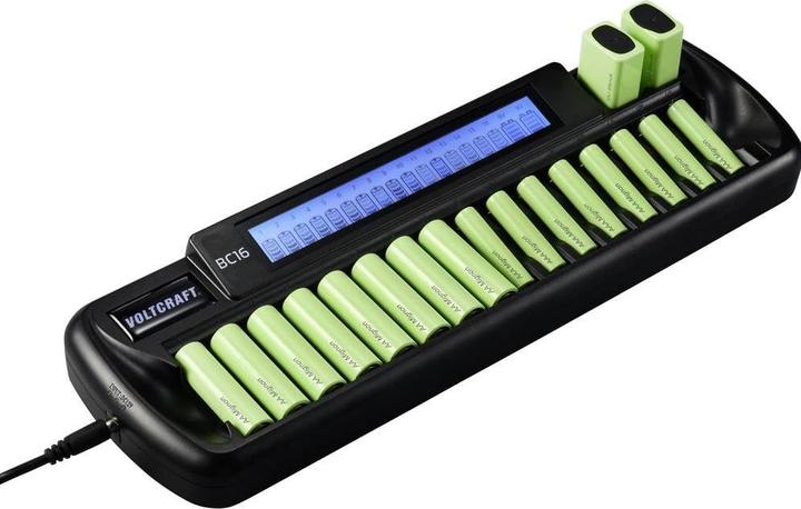 Actual product image Voltcraft Round cell charger BC16 (1 pcs., 9V Block, AAA, AA, Battery + charger)