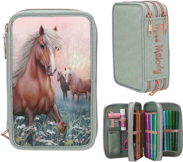 Image du produit Magni DEPESCHE Miss Melody Federtasche 3fach ROMANTIC FIELDS