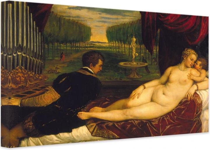 Actual product image Trenddeko Titian - Venus with the organ player (40 x 30 cm)
