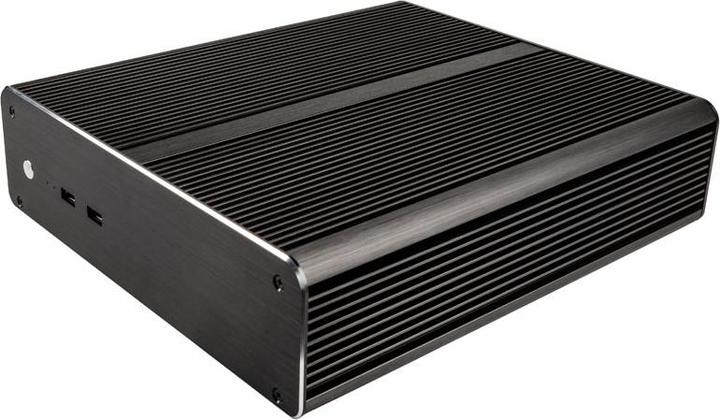Actual product image Akasa Euler M Fanless Mini-ITX case, 80W power supply, OEM - black (Mini-ITX)