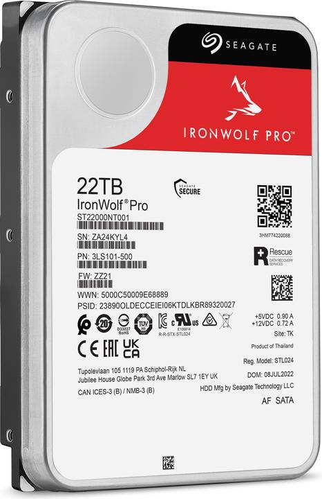 Image du produit Seagate IronWolf Pro High WRL (22 To, 3.5", CMR)