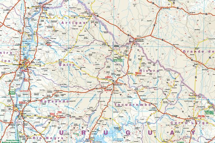 Actual product image Map of Uruguay, Paraguay (1:1,200,000)