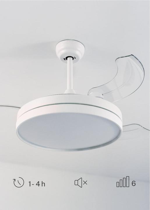 Image du produit Create - WIND CLEAR - Ventilateur plafonnier silencieux 40W 107 cm - Wit - Met licht (50 dB)