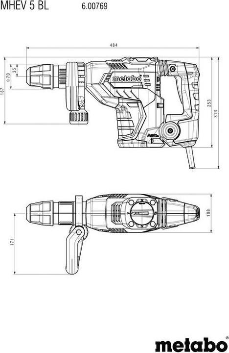 Productafbeelding Metabo Beitelhamer MHEV 5 BL * (Elektrische stroom)