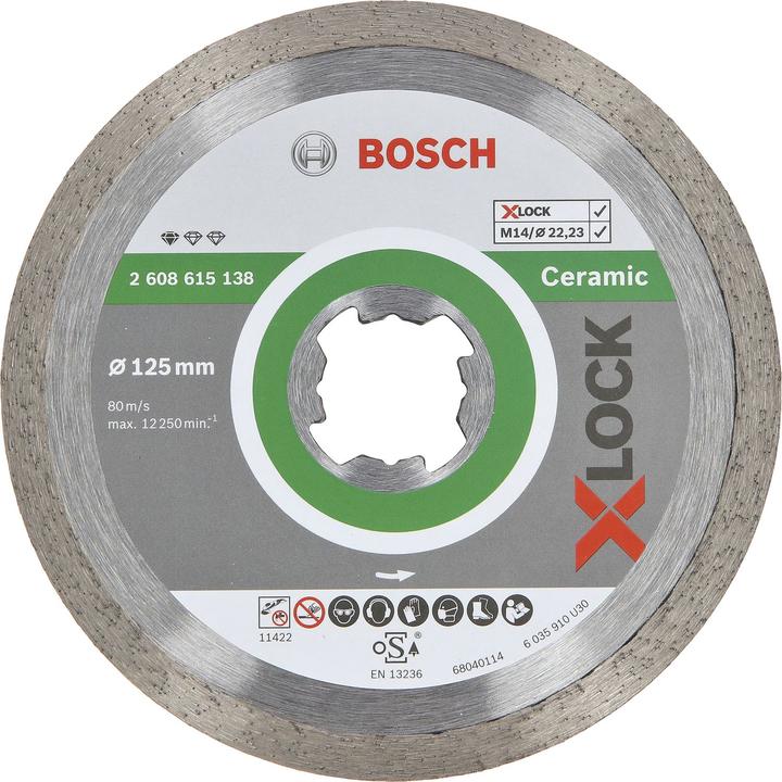 Produktbild Bosch Professional Zubehör X-LOCK Diamanttrennscheibe Standard for Ceramic 125 x 22,23 x 1,6 x 7