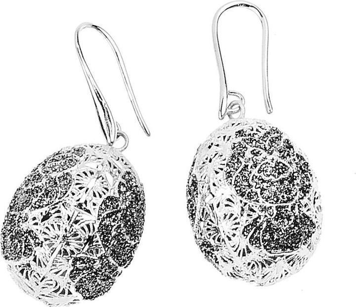 Ottaviani Earrings with black diamond glitter