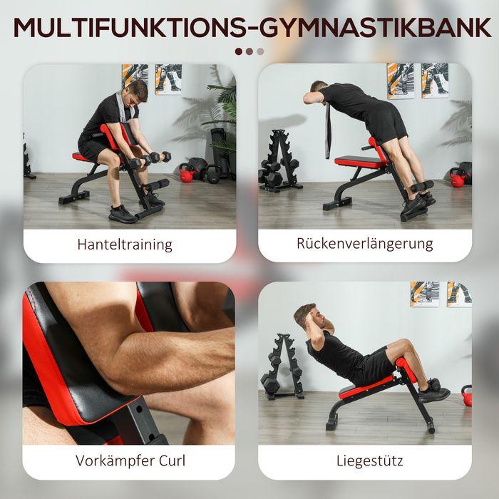 Actual product image Swisshandel24 Multifunktionale Hantelbank, verstellbar, klappbar, bis 120 kg, Schwarz