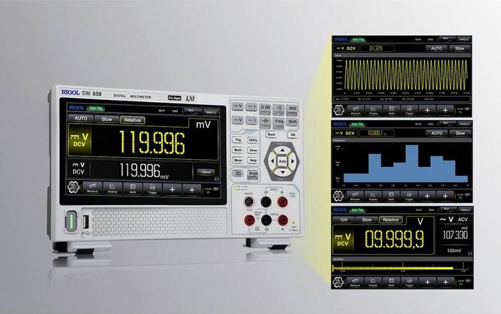 Actual product image Rigol DM858 Desktop multimeter digital CAT I 1000 V, CAT II 300V Display (counts): 500000 (CAT I 1000V, CAT II 300V)