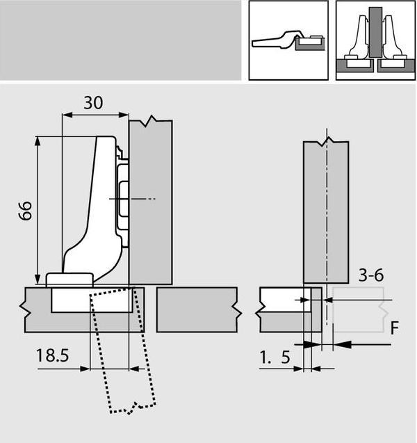 Immagine prodotto Blum Cerniere a scodellino CLIP top 100°