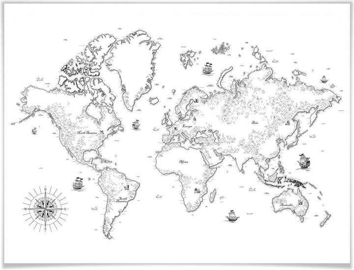 Immagine prodotto Trenddeko Mappa del mondo - Dai tempi passati (60 x 50 cm)
