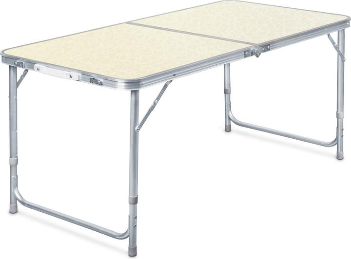 Wiltec Toboli Table de camping pliante 120x60x70cm réglable en hauteur Table de camping pliante