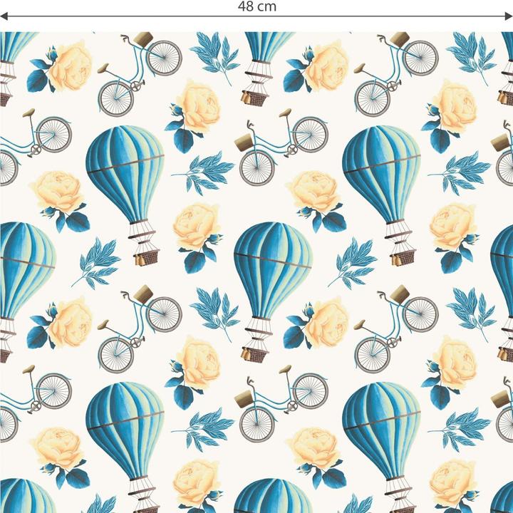 Produktbild Trenddeko Vintage Heissluftballon - blau (1008 x 48 cm)