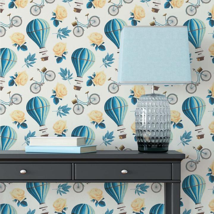 Produktbild Trenddeko Vintage Heissluftballon - blau (1008 x 48 cm)