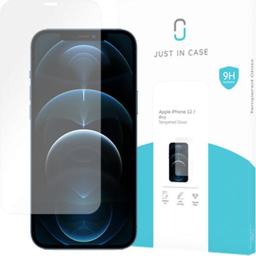 Actual product image Just in Case Tempered Glass Clear Screen Protector Apple iPhone 12/12 Pro (1 Piece, Apple iPhone 12)