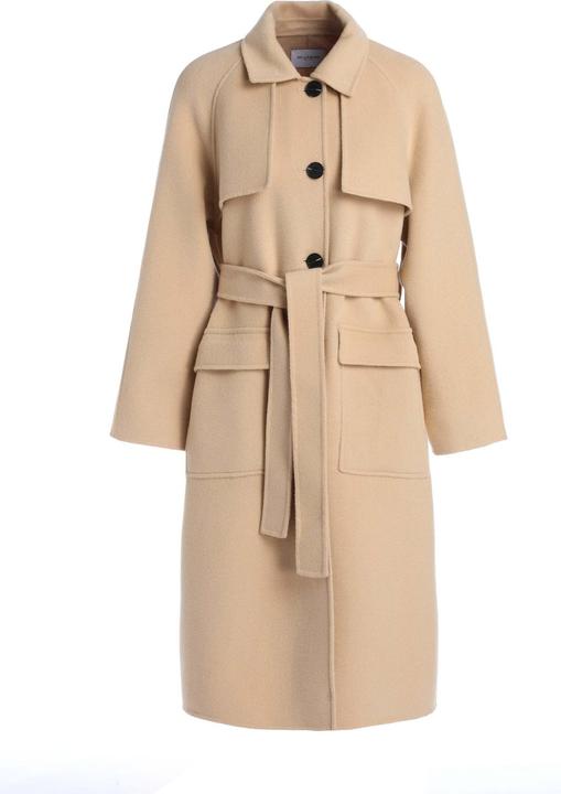 Bellemere Coat Beige Wool Coat (One Size)
