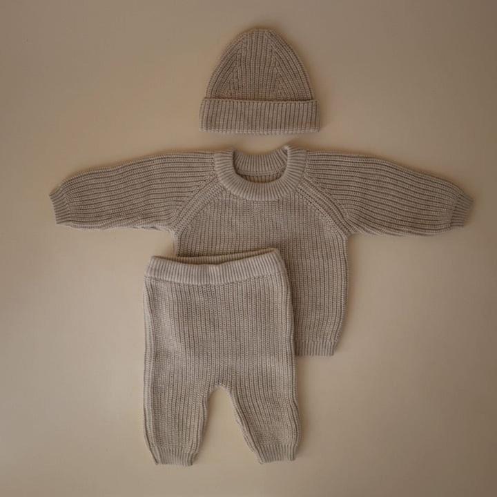 Produktbild Mushie Grobstrickmütze - Beige