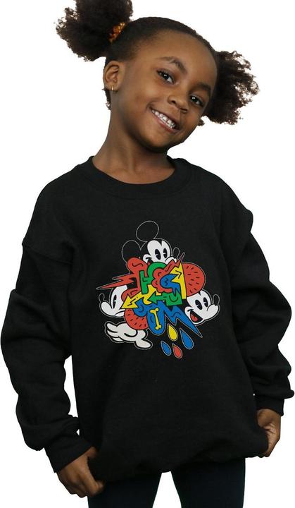 Actual product image Disney Girls Mickey Mouse Vintage Arrows Sweatshirt (152, 158)